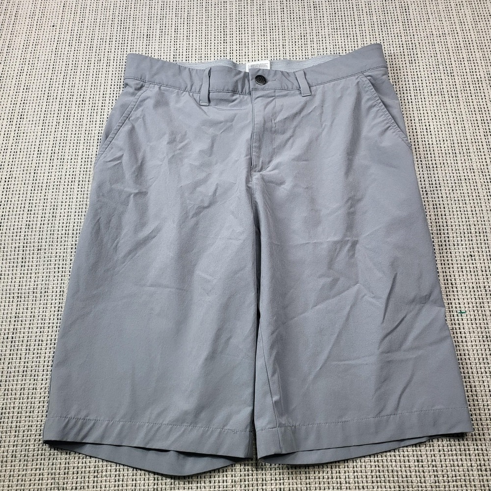 Adidas Shorts Mens 30 Gray Chino Performance Microfiber 11 Inseam Casual Summer‎